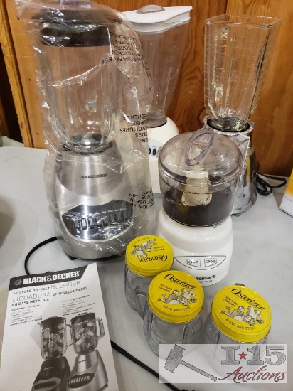 3 Blenders, Mini Food Processor and Mini-Blend Containers