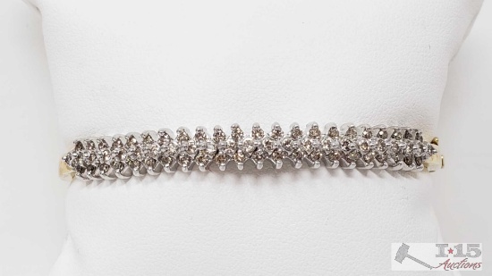14k White Gold Diamond Bracelet, 17.6g