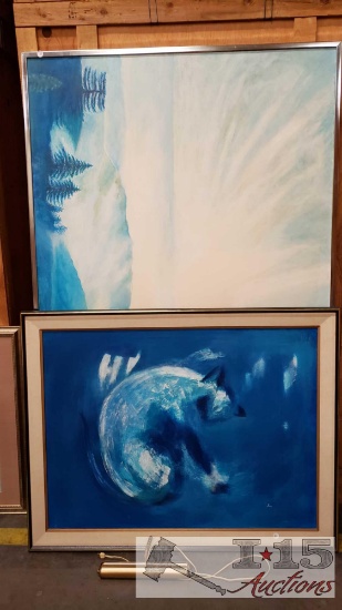 2 Large Framed Canvas Paintings