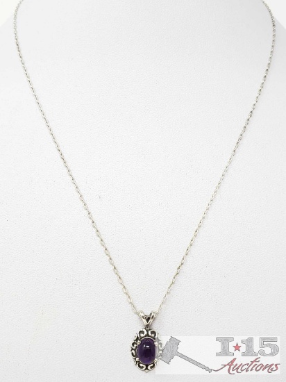 Sterling Silver Necklace with Pendent, 2.3g