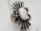 Leroy James Sterling Silver White Buffalo Ring, 19.2g