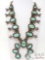 Huge Vintage Sterling Silver Turquoise Squash Blossom W/ Beautiful Large Turquoise Stones, 201.1g