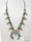 Sterling Silver Turquoise Squash Blossom, 44.9g