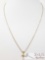 10k Gold Necklace with Diamond Cross Pendent, 2.5g
