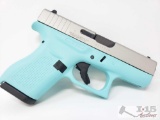 Glock 42 Robins Egg Blue .380 Cal Semi-Automatic Pistol, No CA Transfer