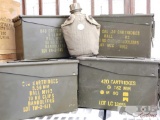 Six Metal Military Ammo Boxes