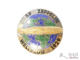 German World War II 1929 Graf Zeppelin Weltflug Air Ship Badge