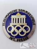 German World War II 1936 Berlin Olympics International Press Badge