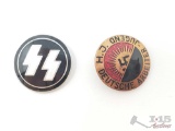 Two German World War II Enameled Party Pins