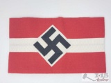 German World War II Hitler Youth HJ Swastika Overcoat Arm Band.