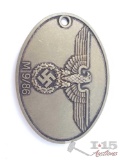 German World War II Waffen SS Police Geheime Staatspolizei Identification Disc