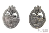 German World War II Army Bronze & Silver Tank Assault Badges