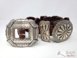 Rare Authentic G. Yazzie Navajo Sterling Silver Concho Belt, 685.4g Conchos are Large and Amazing
