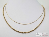 Two 14k Gold Necklace Chains, 12.6g