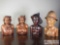 Four Hand Carved Wooden Figurines