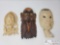 Three Handcarved Wooden Masks