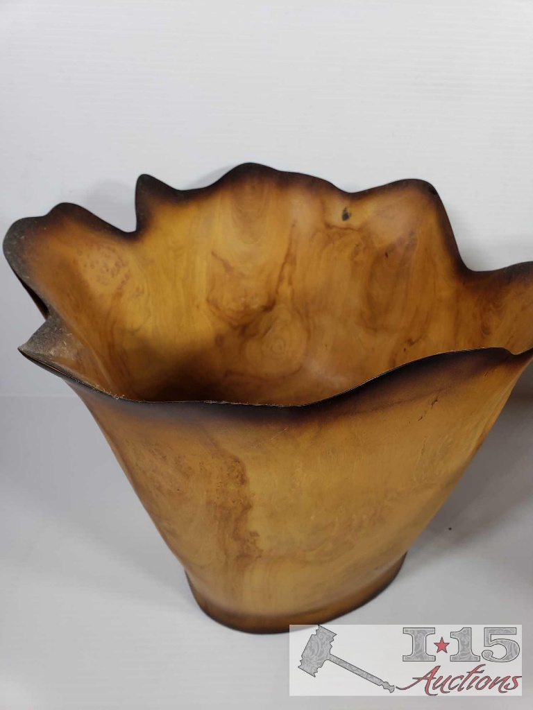 2 Hand Carved Javanese Ebony Bowls