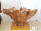 Hand carved from roots of a teak tree, ...base for a side table, Just add glass.