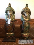 Hand Carved Egyptian Pharaohs, Hand painted. Made from Balsa wood