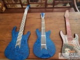 Hand Carved Wooden Guitar's with glass mosaic