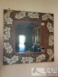 Hand Painted Large Framed Mirror