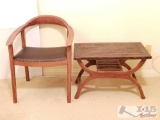 Hand Carved Table and Chair