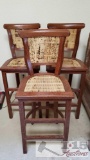 Three Coconut Palm with Tiger Bamboo Wooden Barstools
