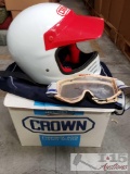 Crown Motorcycle Helmet w/ Goggles