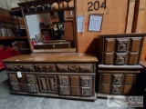 Dresser with Mirror and Two Matching Nightstands