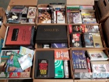 Nine Boxes of Various VHS and CDs