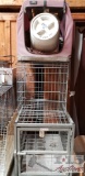 Three Dog Cages and Dog Food Container