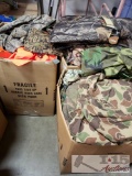 Three Boxes of Camo Clothing and Gear