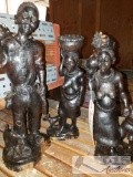 Three African Wooden Statues