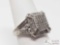 Sterling Silver Diamond Ring, 5.3g