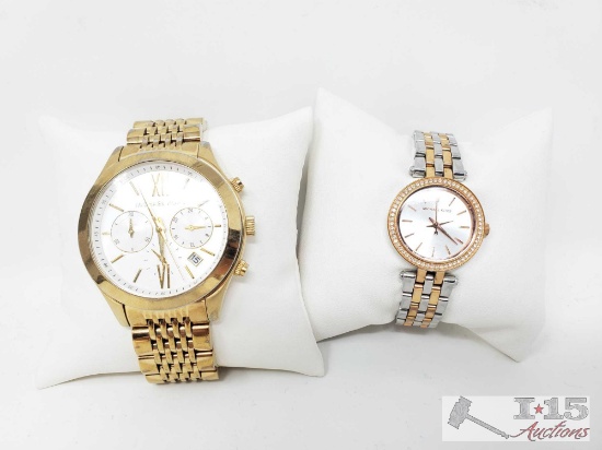 2 Michael Kors Watches with Stainless Steel Bands
