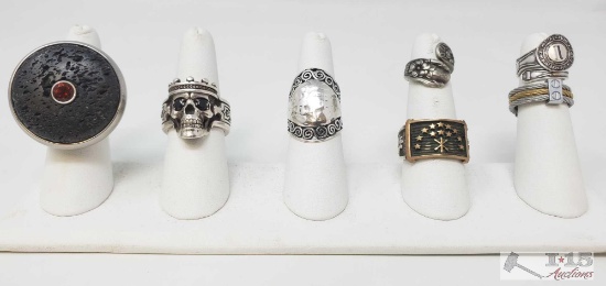 7 Various Rings Mostly All Sterling Silver. 92g