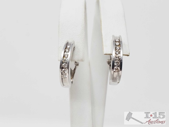 14k Gold Earrings with Diamonds, 4.2g
