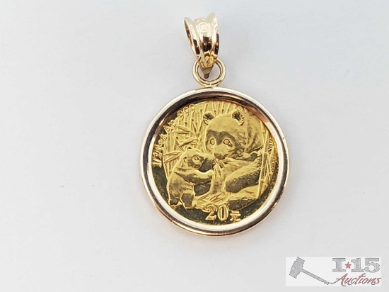 14k 2005 Panda Coin Pendant, 2g