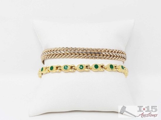 Two bracelets: Anne Klein and Gold Tone Bracelet