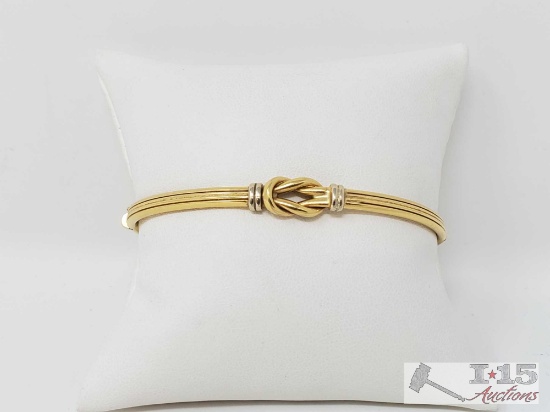 14K Italian gold open-knot bracelet with box clasp 10.2g