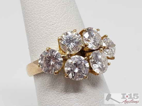 Authenticated 14k Gold Ring with 6 Round Brilliant Cut .5ct Diamonds, 4.5g Est. Price $8,990.00