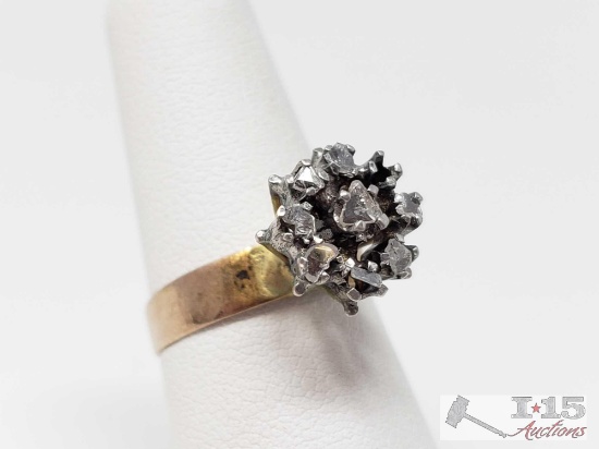 14k Gold Vintage Diamond Ring, 2.6g