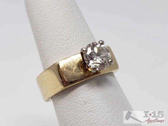 14k Gold 1ct Solitaire Diamond Ring, 7.3g