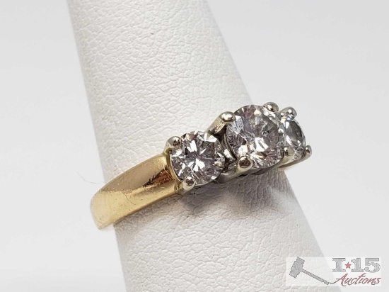 14k Gold Diamond Ring, 4.1g