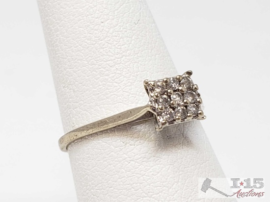 14k Gold Diamond Ring, 1.2g