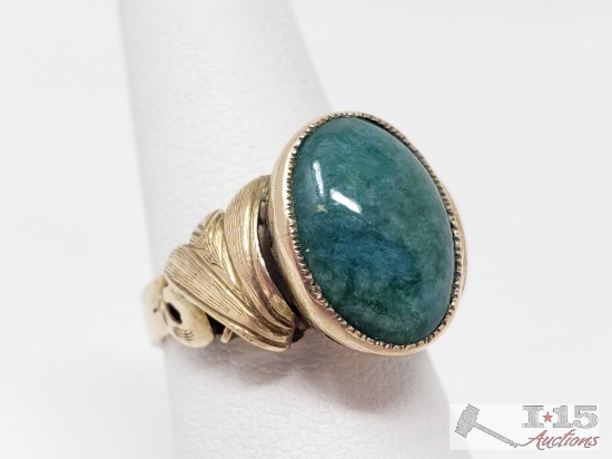 14k Gold Ring with Center Stone, 4.8g