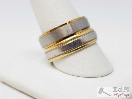 Stainless Steel and 18k Gold Plated Rings