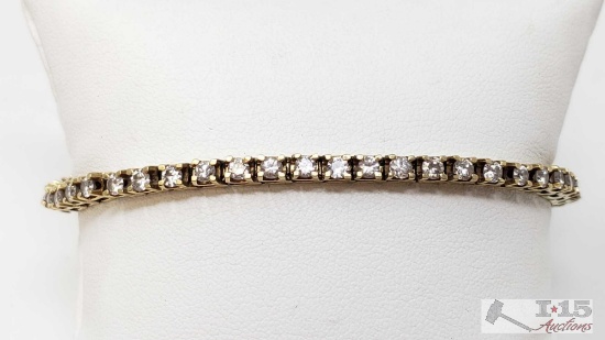 14k Gold Diamond Bracelet, 12.2g