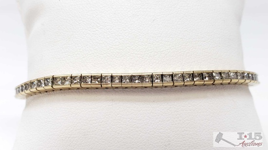14k Gold Diamond Bracelet, 15.7g