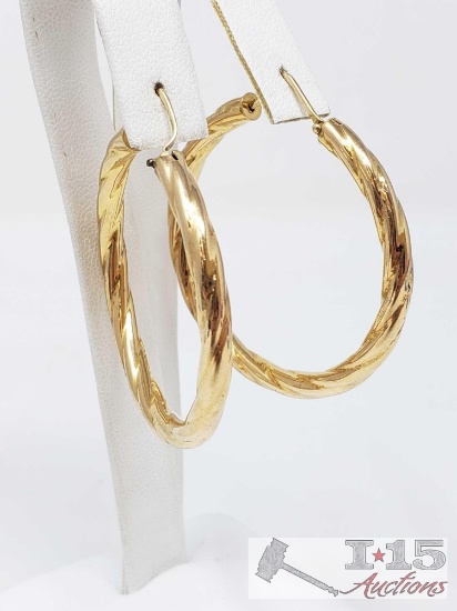 Pair of 14k Gold Hoops, 6.6g